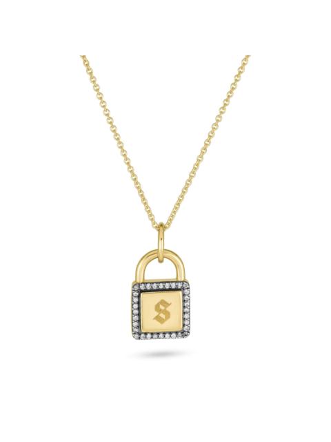 STONE AND STRAND Almost Forever Pave Lock Necklace