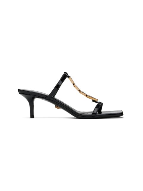 VERSACE Black Patent Heeled Sandals