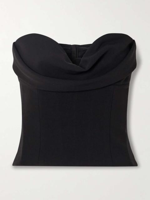 MAGDA BUTRYM Cropped draped wool-blend crepe bustier top