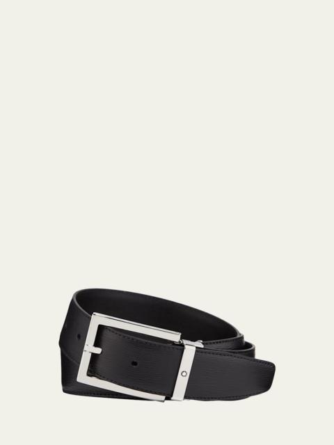 Montblanc Men's Rectangle-Buckle Leather Belt