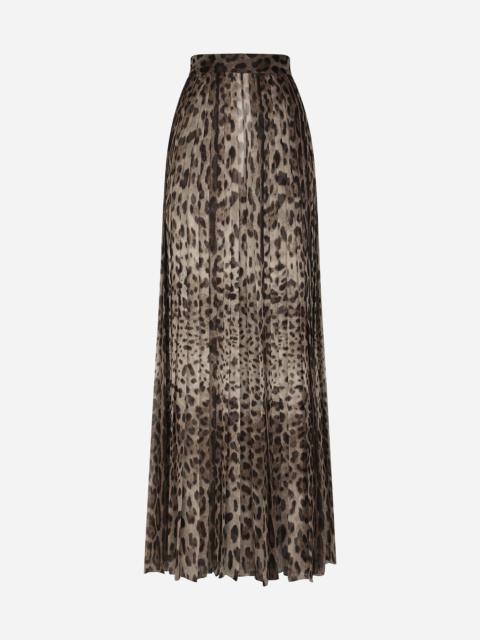 Dolce & Gabbana Leopard-print chiffon culottes