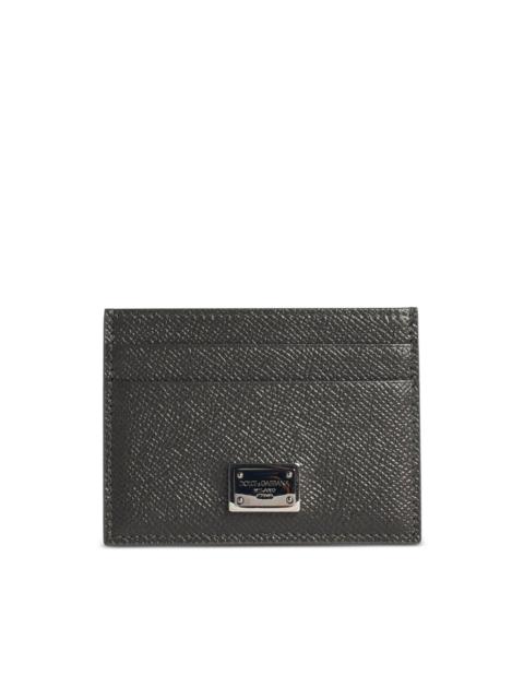 Dolce & Gabbana Dauphine logo-plaque grained-leather card holder