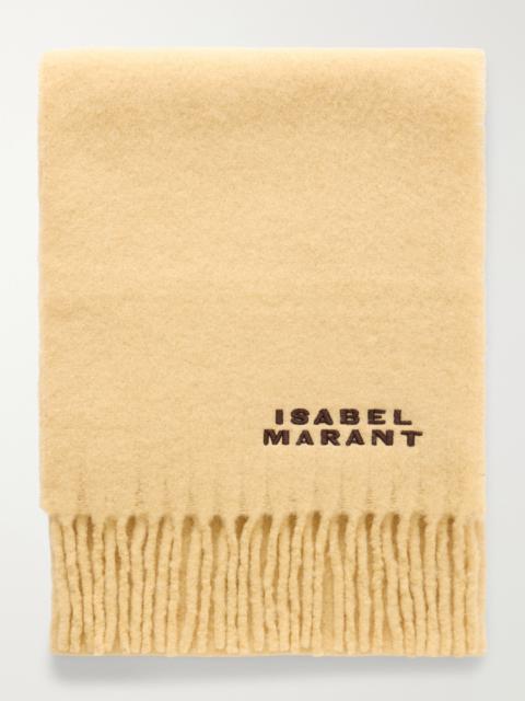 Isabel Marant Firny Fringed Embroidered Alpaca-blend Scarf