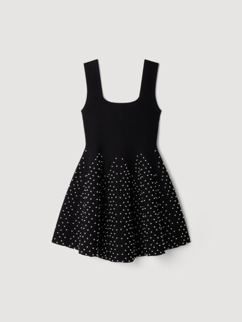 Sandro SHORT KNIT DRESS WITH BEADS