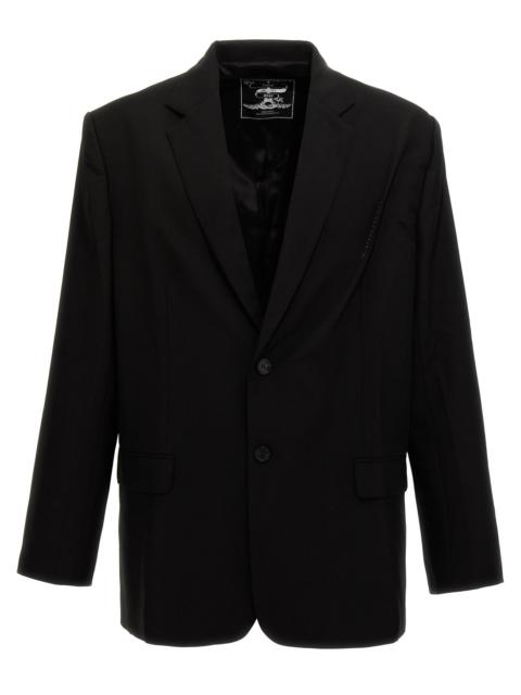 Pinched Logo Blazer And Suits Black