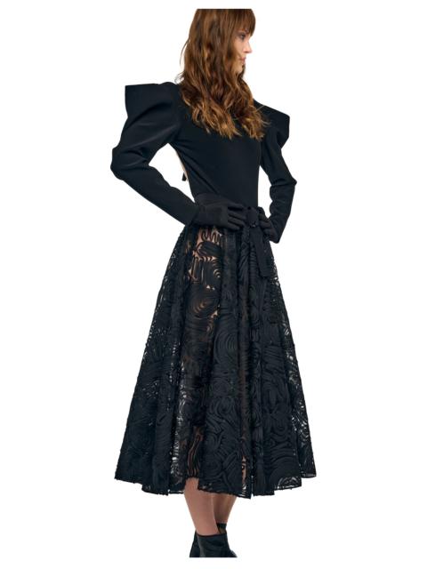 NORMA KAMALI FLARED SKIRT TO MIDCALF