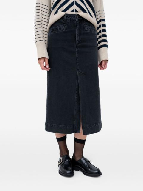 BOSS split denim midi skirt