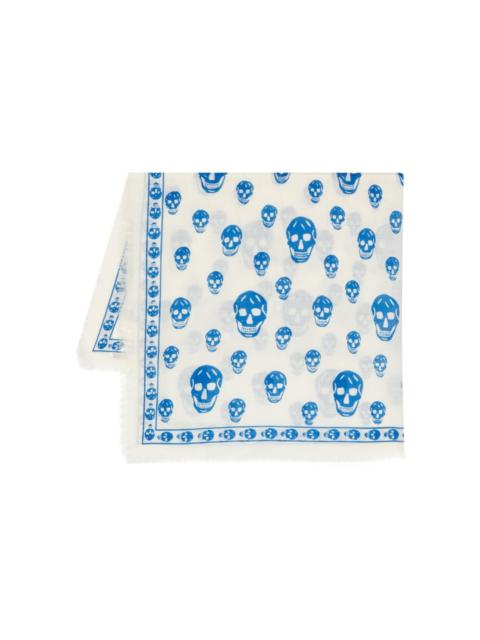 skull-print wool scarf