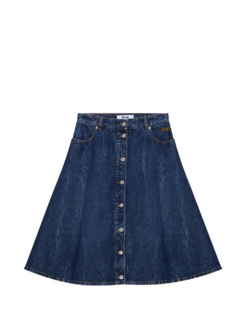 MSGM A-line midi skirt
