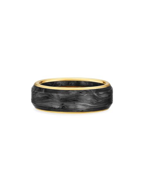 DAVID YURMAN Men's Streamline Band Ring in 18K Yellow Gold - Forged Carbon
