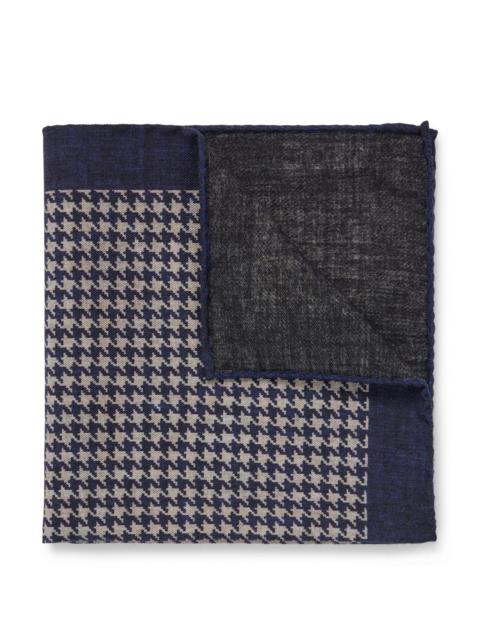 BOSS PRINTED POCKET SQUARE IN COTTON AND WOOL