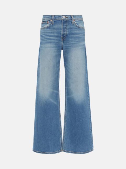 Mid-rise wide-leg jeans