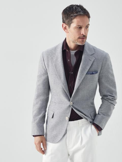 Carded wool, cashmere and silk diagonal deconstructed blazer
