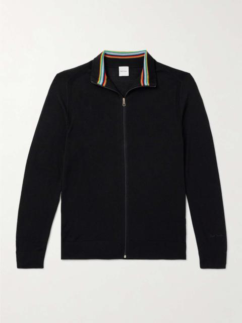 Paul Smith Merino Wool Zip-Up Sweater