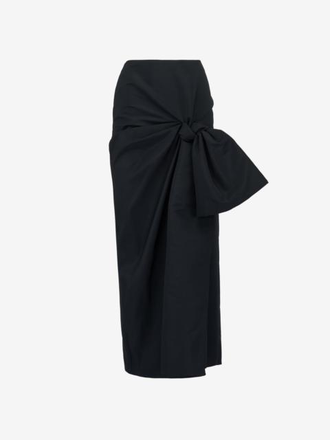Women's Bow Detail Slim Skirt in Black