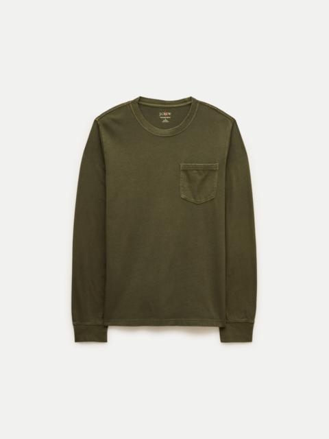 J.CREW Long-sleeve vintage-wash cotton pocket T-shirt