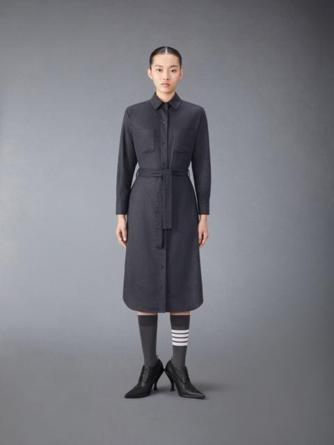 Thom Browne Silk Cashmere Maxi Shirt Dress