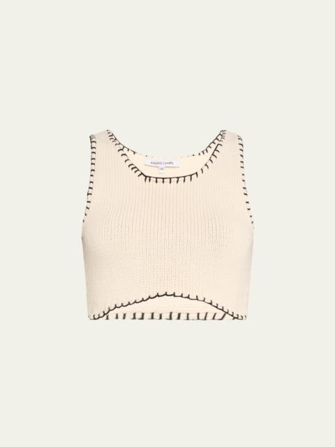 AISLING CAMPS Blanket Stitch Crop Top