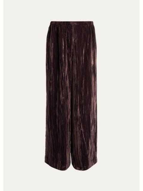 Proenza Schouler Meadow Crushed-Velvet Straight-Leg Pants