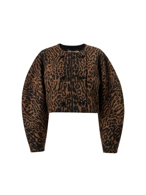 CAROLINA HERRERA Leopard Jacquard Cocoon Jacket animal