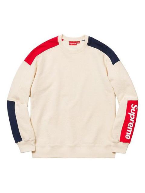 Supreme SS19 Formula Crewneck Natural LOGO Colorblock Fleece Lined Unisex Beige SUP-SS19-001