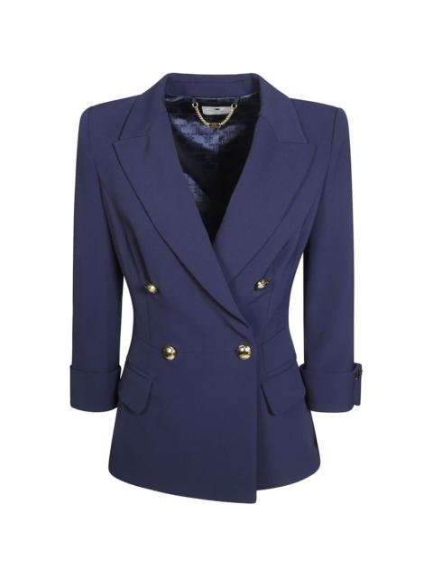 ELISABETTA FRANCHI double-breasted pleated-back jacket
