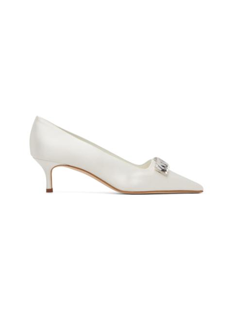 Manolo Blahnik White Bottayon Heels