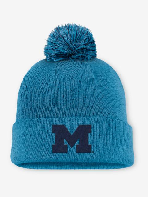 Jordan Michigan Primetime Campus Toned Men's Jordan Brand College Cuffed Pom Beanie