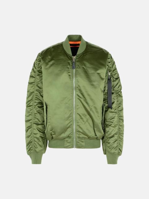 ALPHA INDUSTRIES 'MA-1 UV' GREEN NYLON BOMBER JACKET