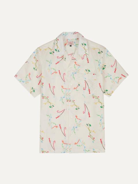 Drake's Mayumi Y. for Drake’s Print Cotton Camp Collar Short Sleeve Shirt