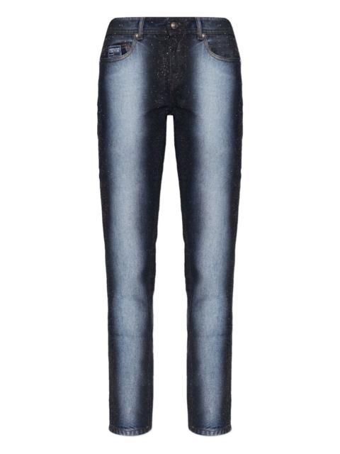 VERSACE JEANS COUTURE sparkled denim straight-leg jeans