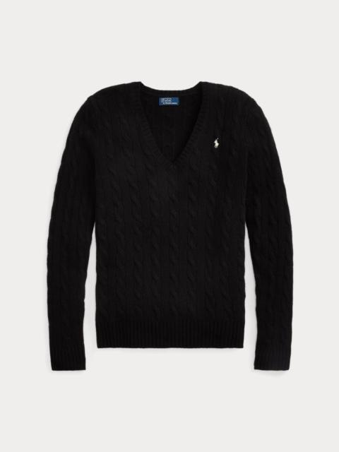Polo Ralph Lauren Cable-Knit Wool-Cashmere V-Neck Sweater