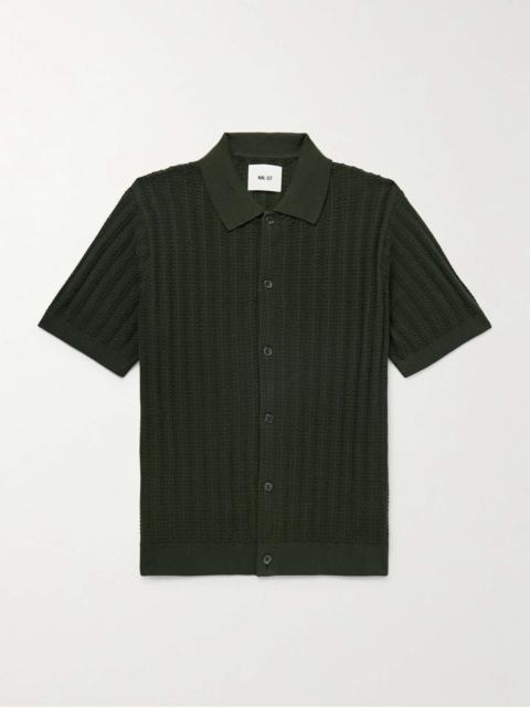 NN07 Nolan 6600 Pointelle-Knit Organic Cotton Shirt