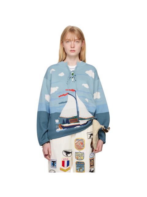 BODE Blue Pinafore Sweater