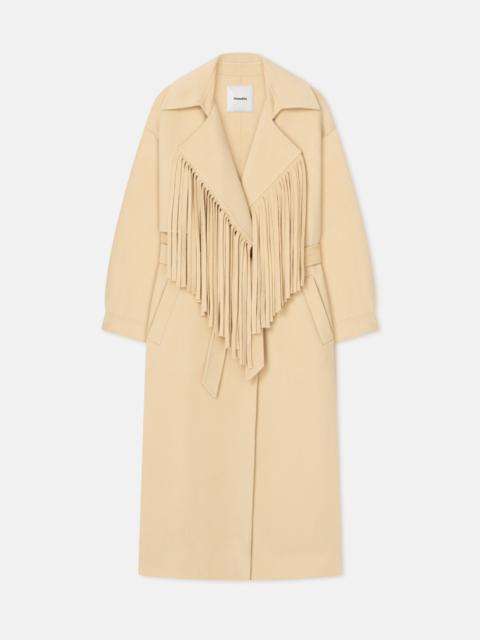 Nanushka Fringed Double Wool And Silk Coat