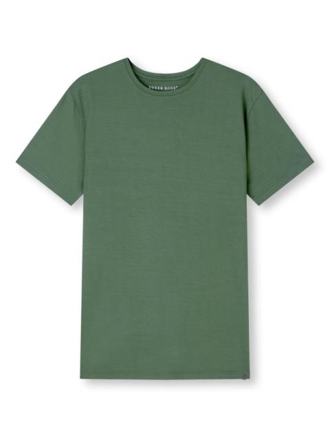 Derek Rose Men's T-Shirt Basel Micro Modal Stretch Hunter Green