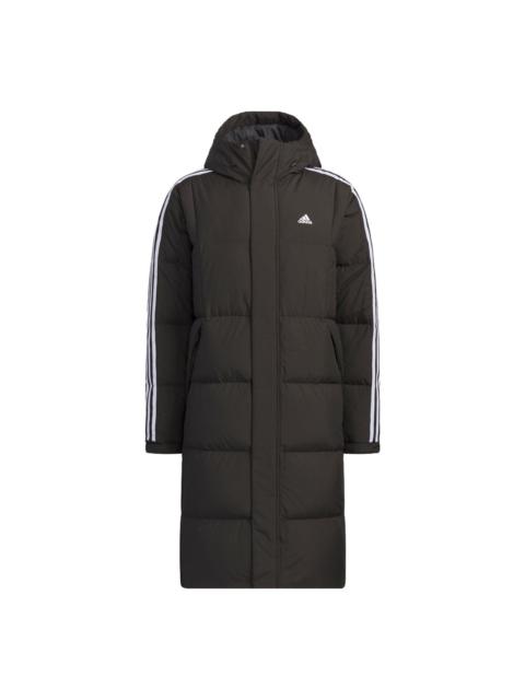 adidas 3-Stripes Long Down Jackets 'Black' IT8714