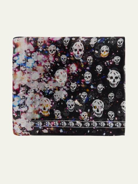 Alexander McQueen Men's Skull Confetti Silk Scarf