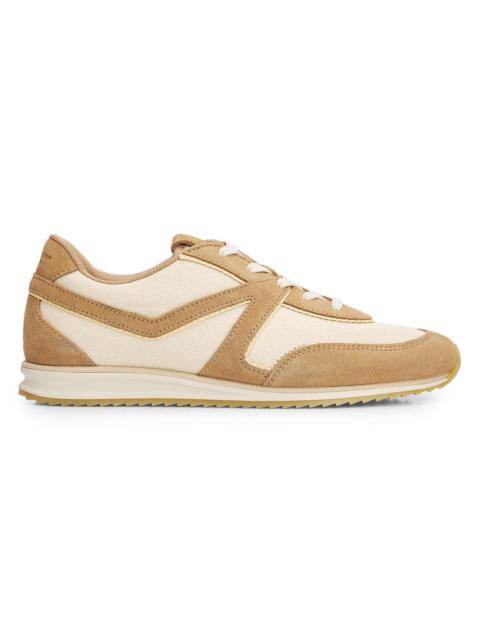 rag & bone Women's Retro Trainer 20MM Mesh Suede Sneakers - Tan Canvas
