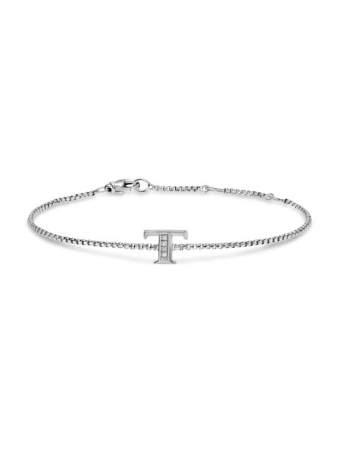 DAVID YURMAN Women's Petite Initial Chain Bracelet in Sterling Silver - Diamond T