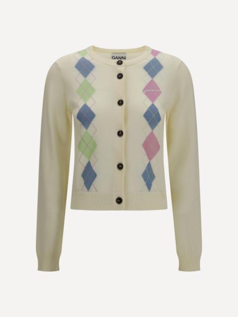 GANNI Diamond-pattern Cardigan