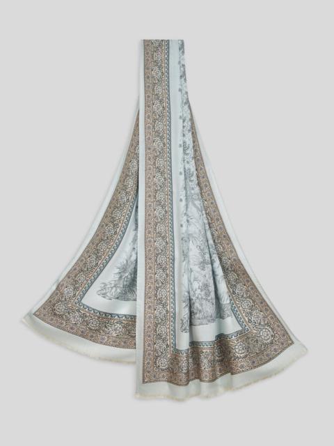 Etro PRINTED SILK AND WOOL SCARF