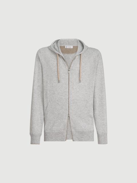 Brunello Cucinelli Cashmere 스웨터 스타일 카디건과 후드