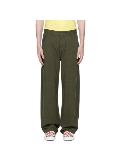 KidSuper Khaki Dove Printed Barrel Jeans