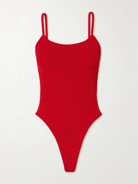 Hunza G Petra seersucker swimsuit Red