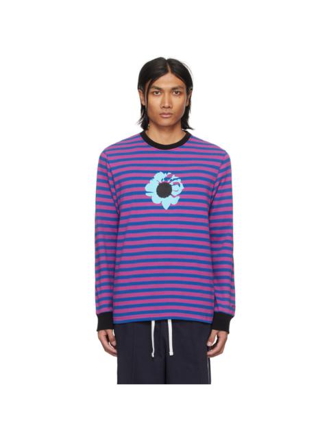 Pink & Blue Striped Long Sleeve T-Shirt