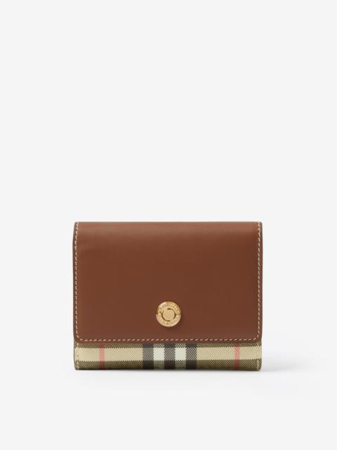 Burberry Vintage Check and Leather Small Folding Wallet