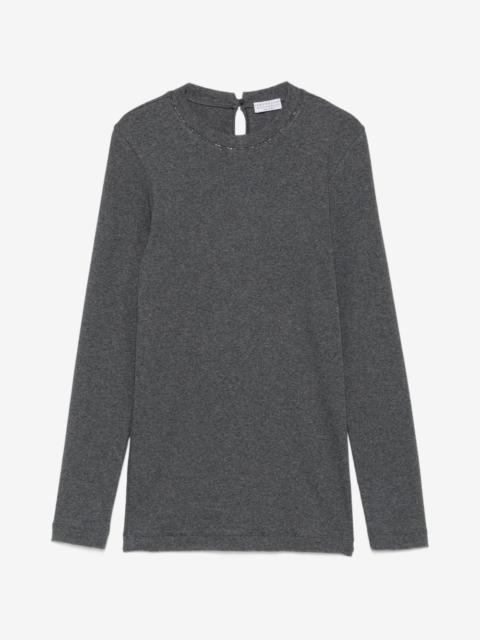 Brunello Cucinelli long-sleeve Monili-chain T-shirt