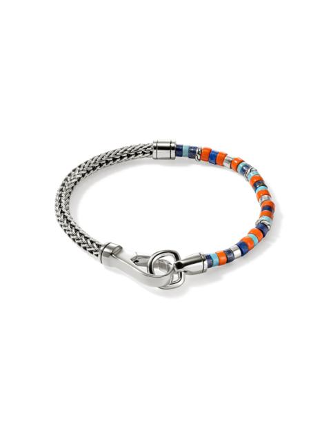 Heishi Chain Bracelet, Sterling Silver, Hardstones