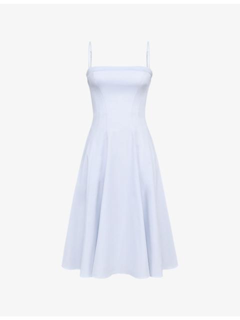 House of CB Dolly Square-Neck Stretch-Cotton Midi Dress